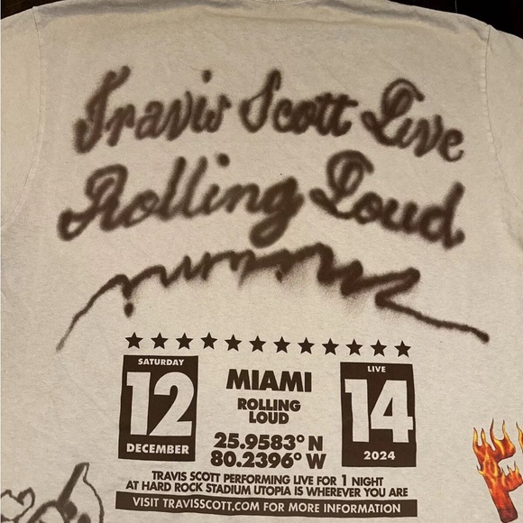 Travis Scott Miami Rolling Loud Festival Exclusive Utopia Tee - Picture 6 of 10